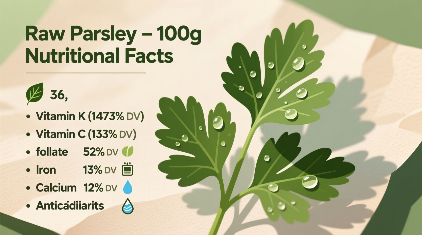 nutritional value of parsley raw