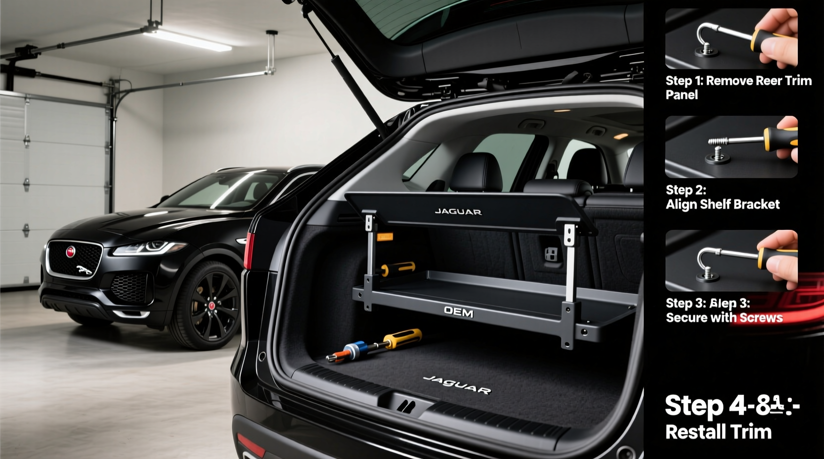 fpace parcel shelf install