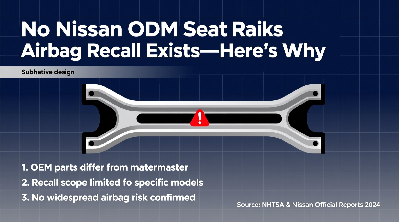 nissan oem seat rails airbag recall