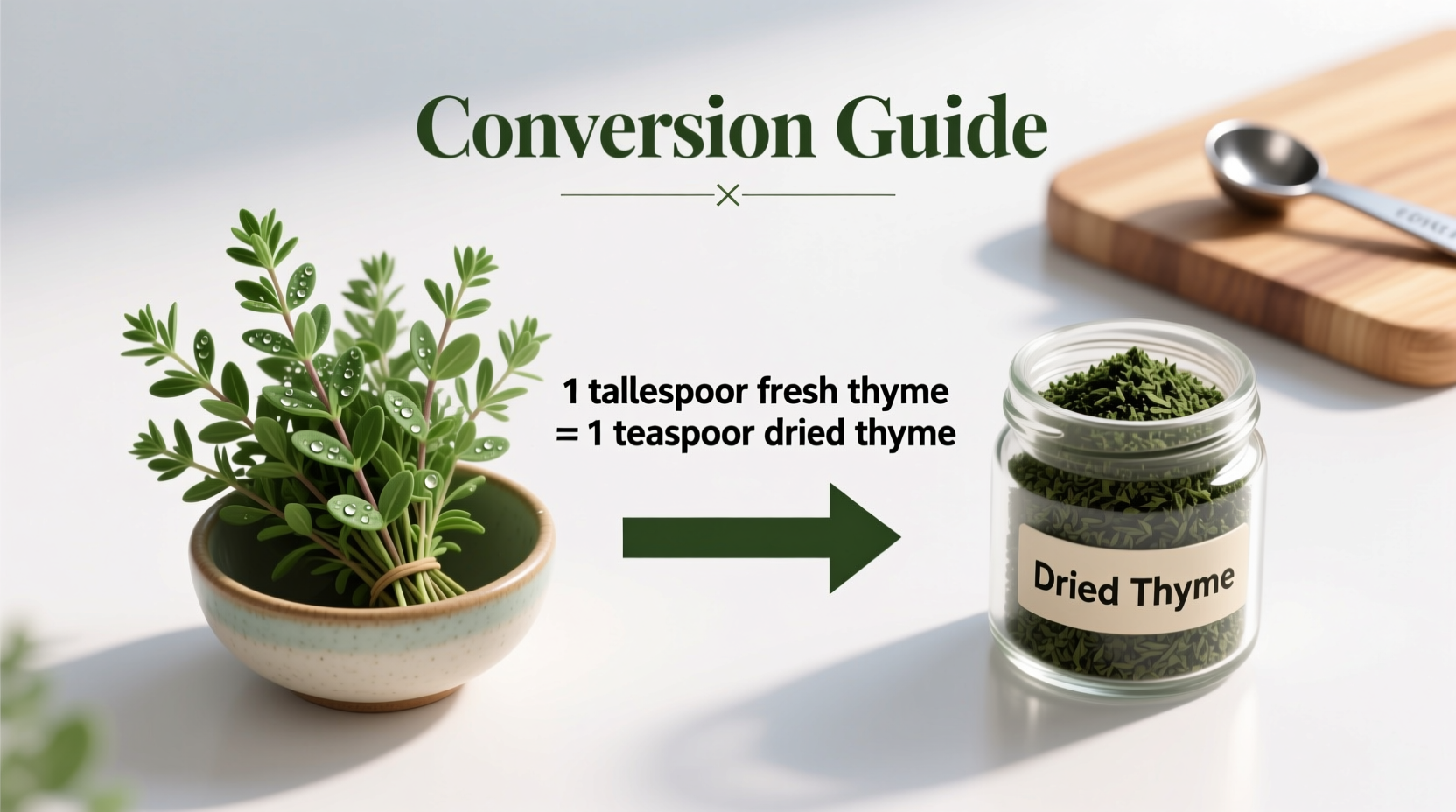 how much fresh thyme equals dried thyme