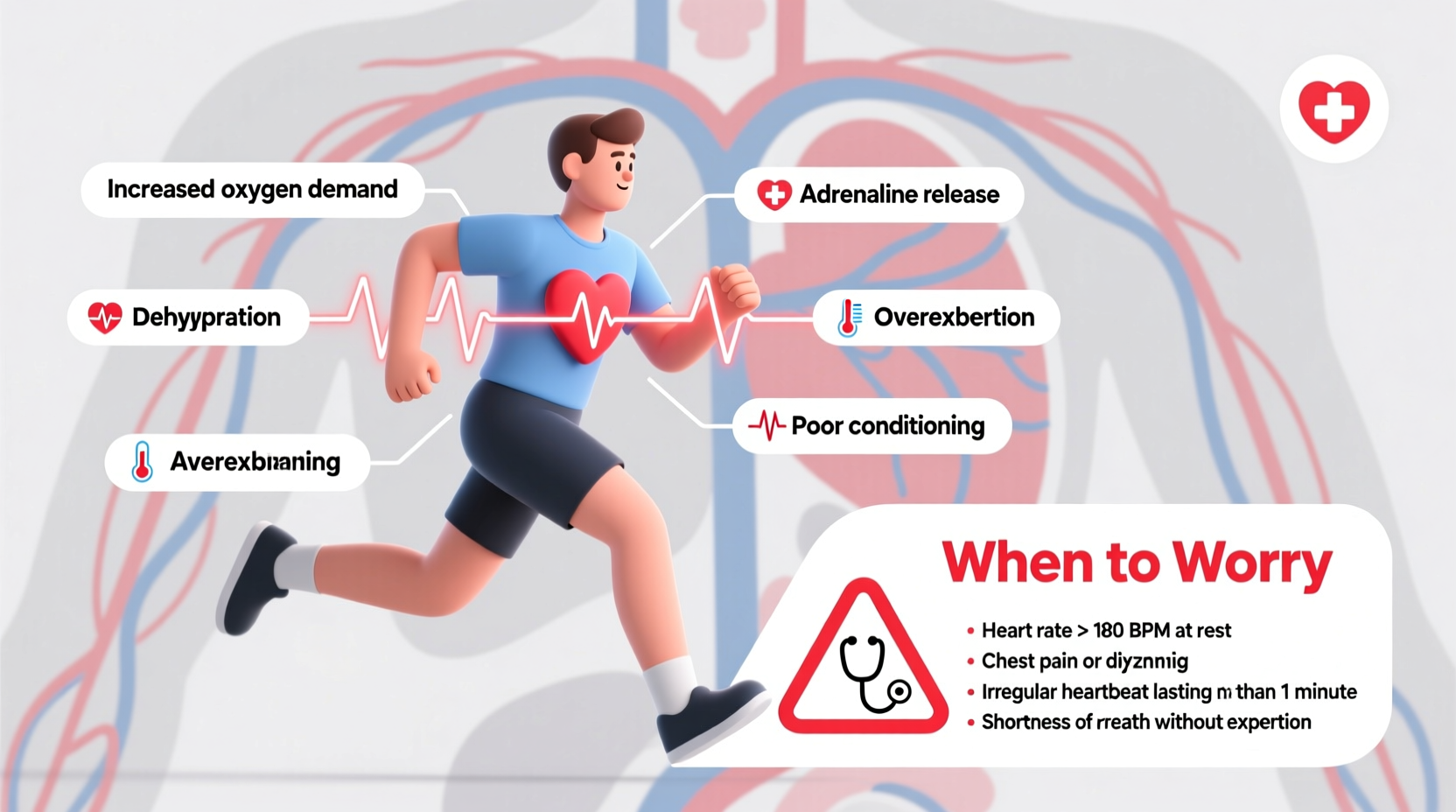 high heart rate when running reasons when to worry
