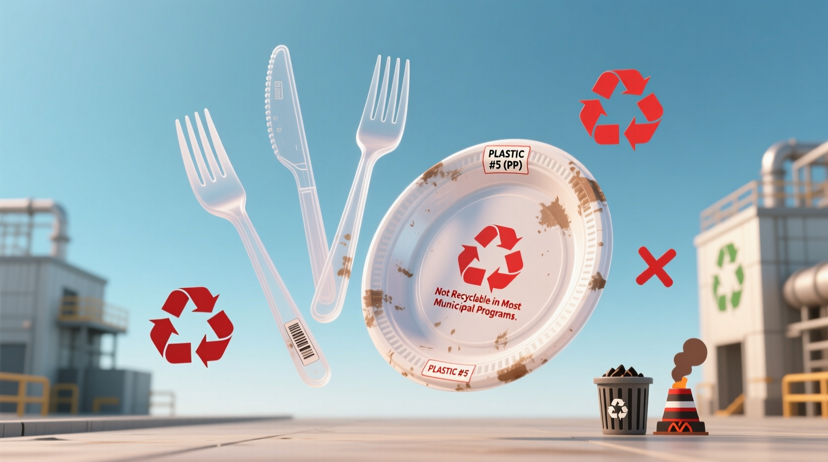 can plastic forks and plates be recycled