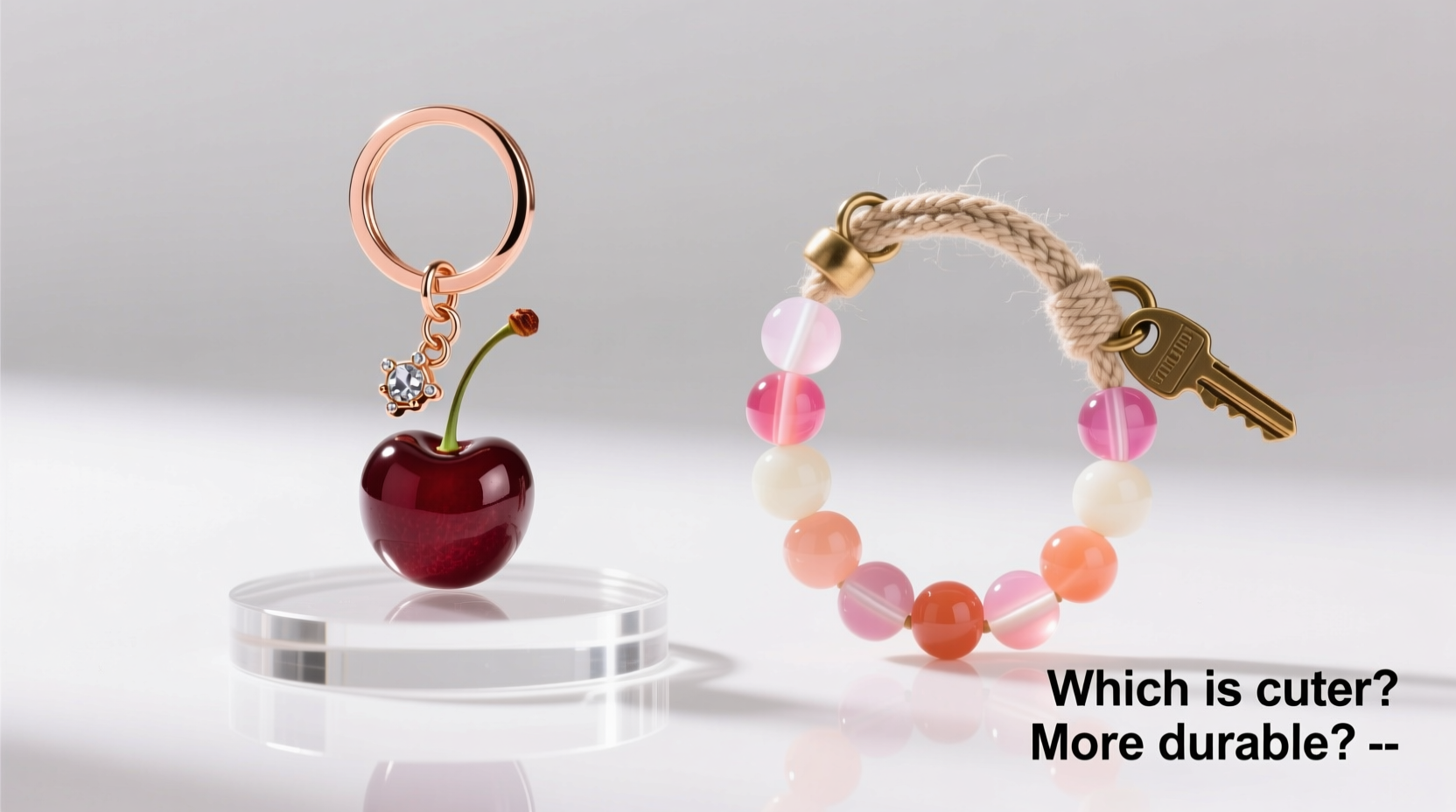 cherry pendant keychains vs beaded keychains which ones cuter and more durable