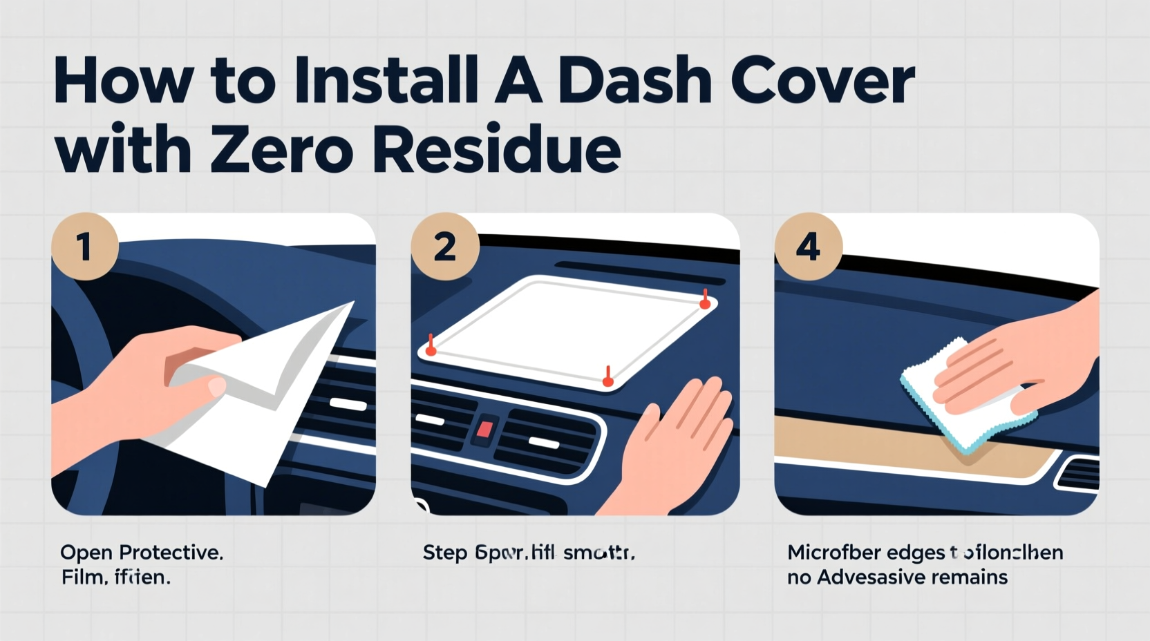 no residue dash cover install