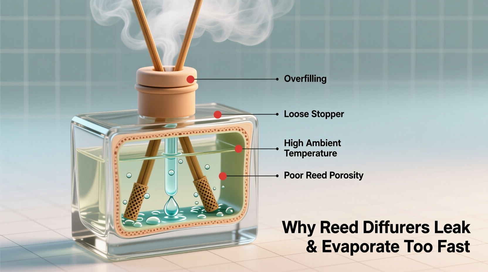 reed diffuser bottle leaking evaporation