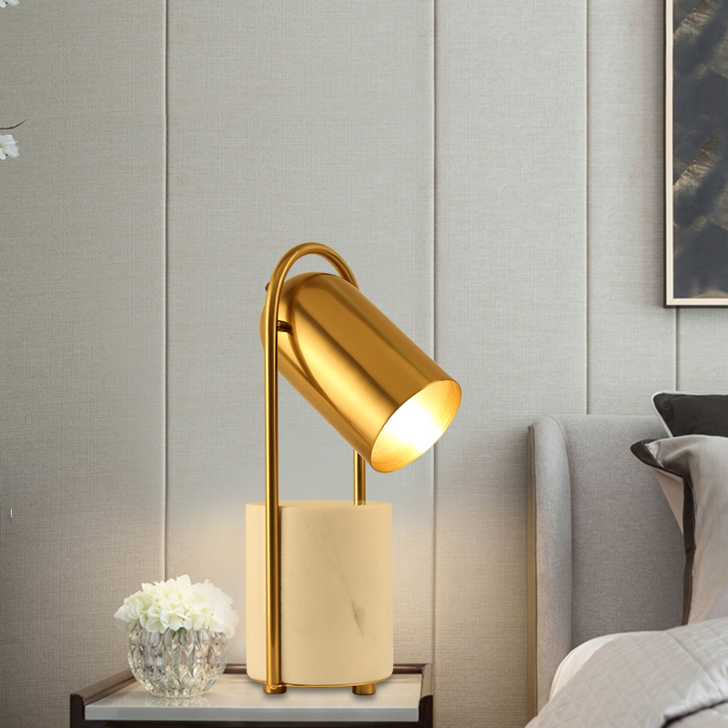 post modern golden table lamp luxury creative marble table lamp electroplating lampshade light