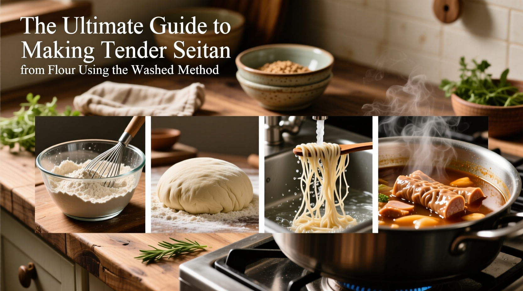 the ultimate guide to making tender seitan from flour using the washed method
