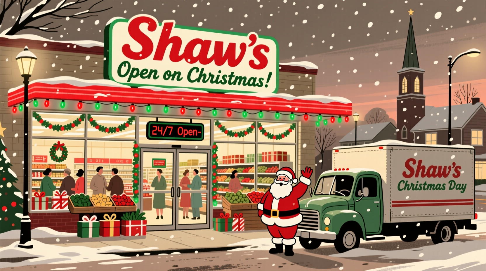 is shaws open on christmas