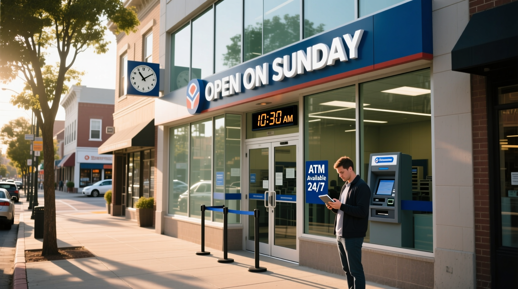 what bank is open on sunday near me