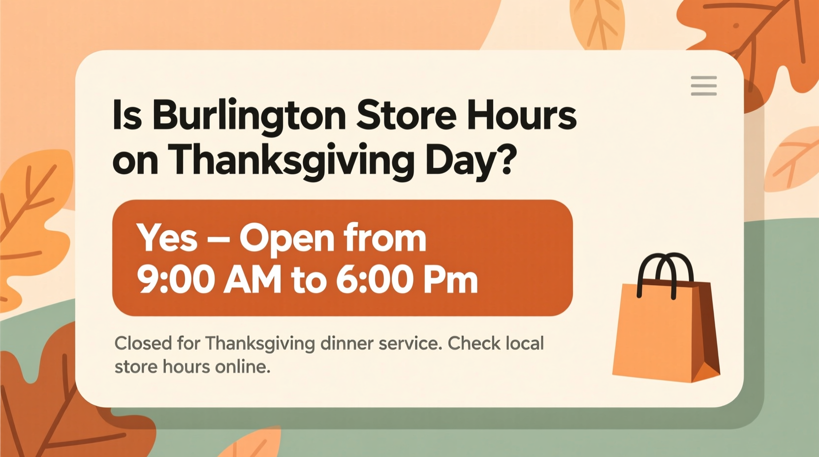 is burlington open on thanksgiving day