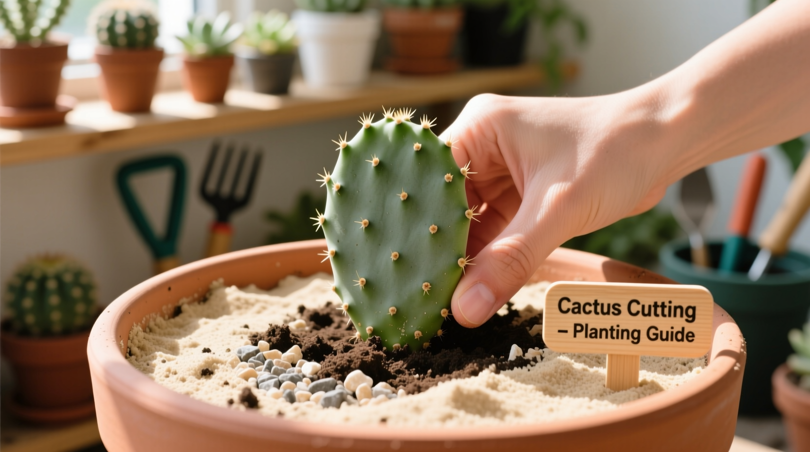 how do you plant a cactus cutting