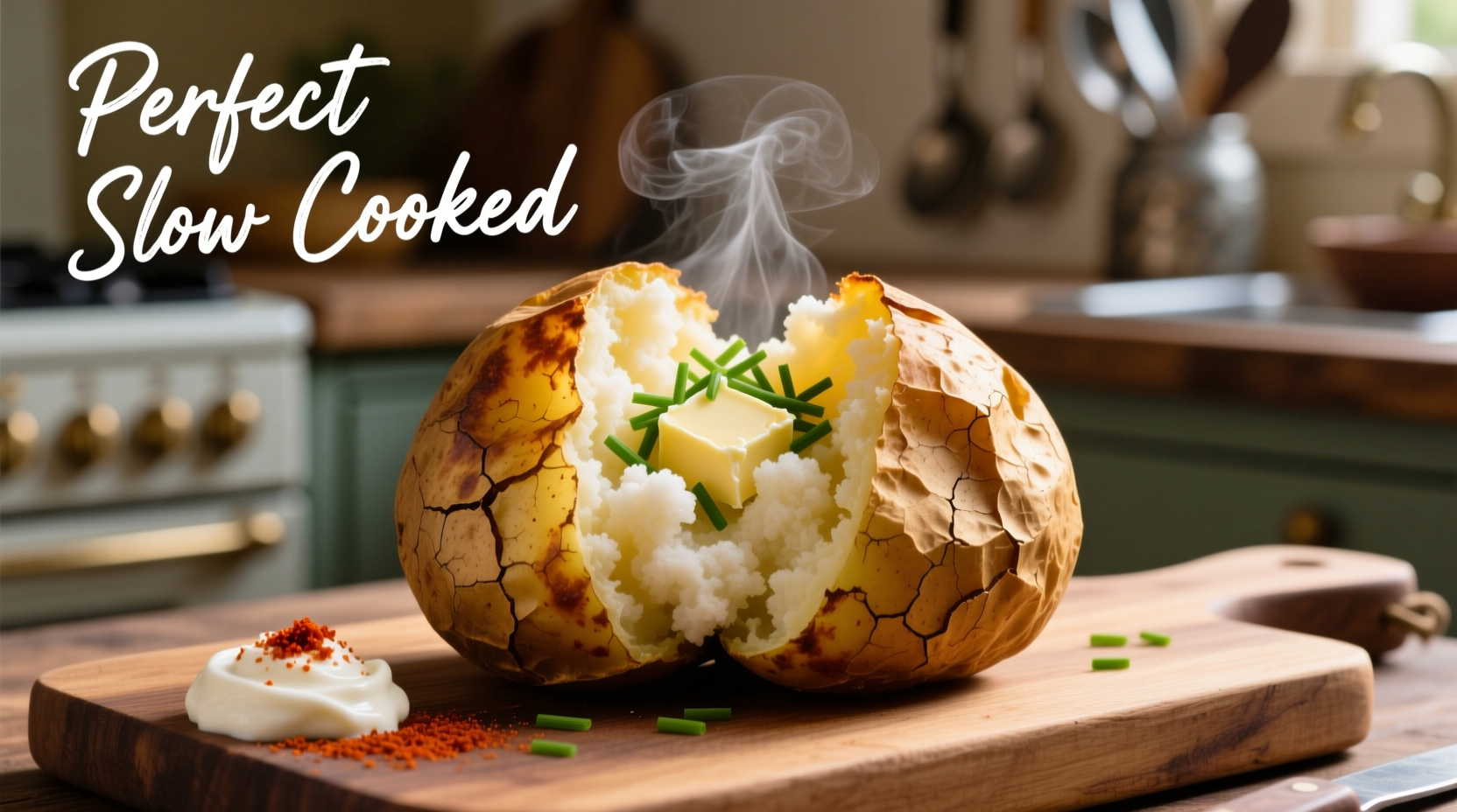 Perfect slow cooker jacket potatoes with fluffy interior