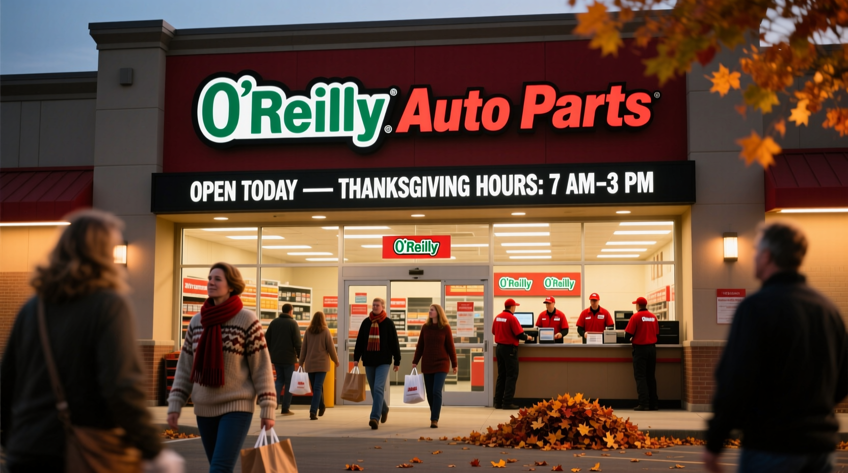 is oreilly open on thanksgiving
