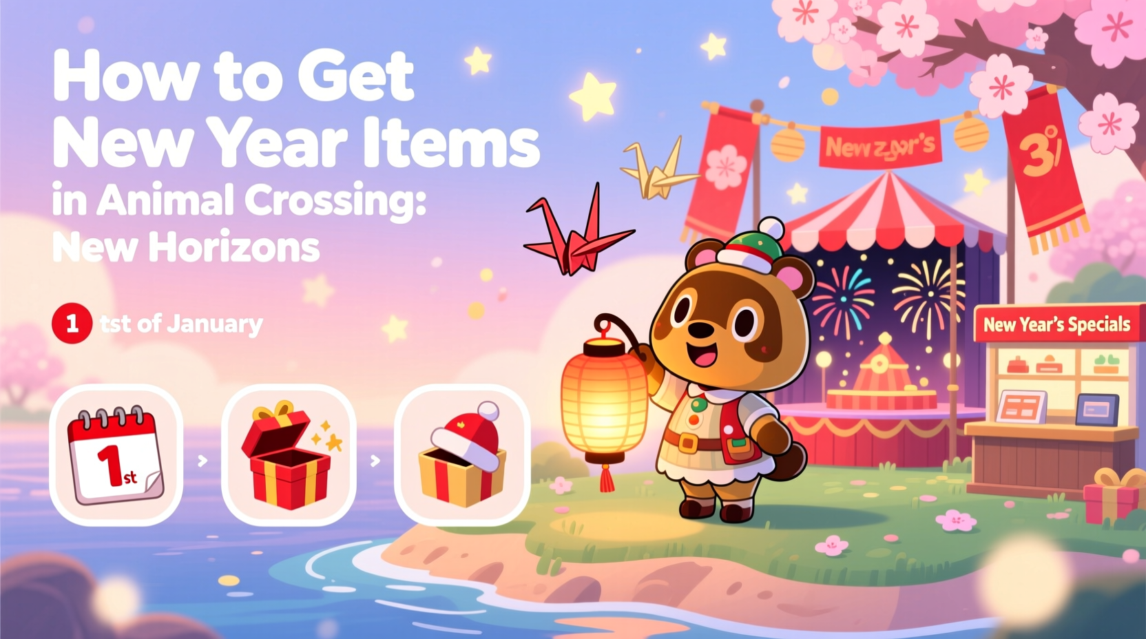how to get new year items acnh