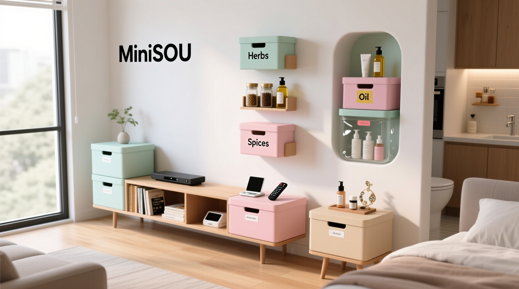 creative ways to maximize space using miniso three layer boxes for every room