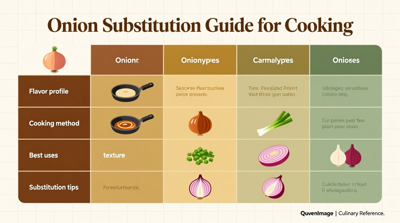onion substitution comparison chart for cooking