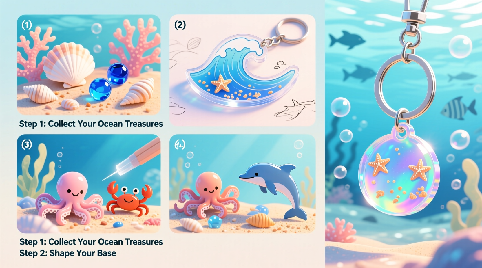 creative step by step guide to making your own diy ocean themed keychain