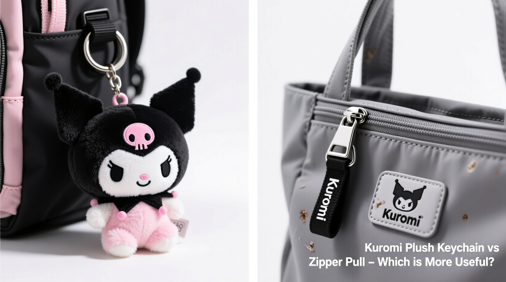 kuromi plush keychain vs zipper pull which one is actually more useful for your bag