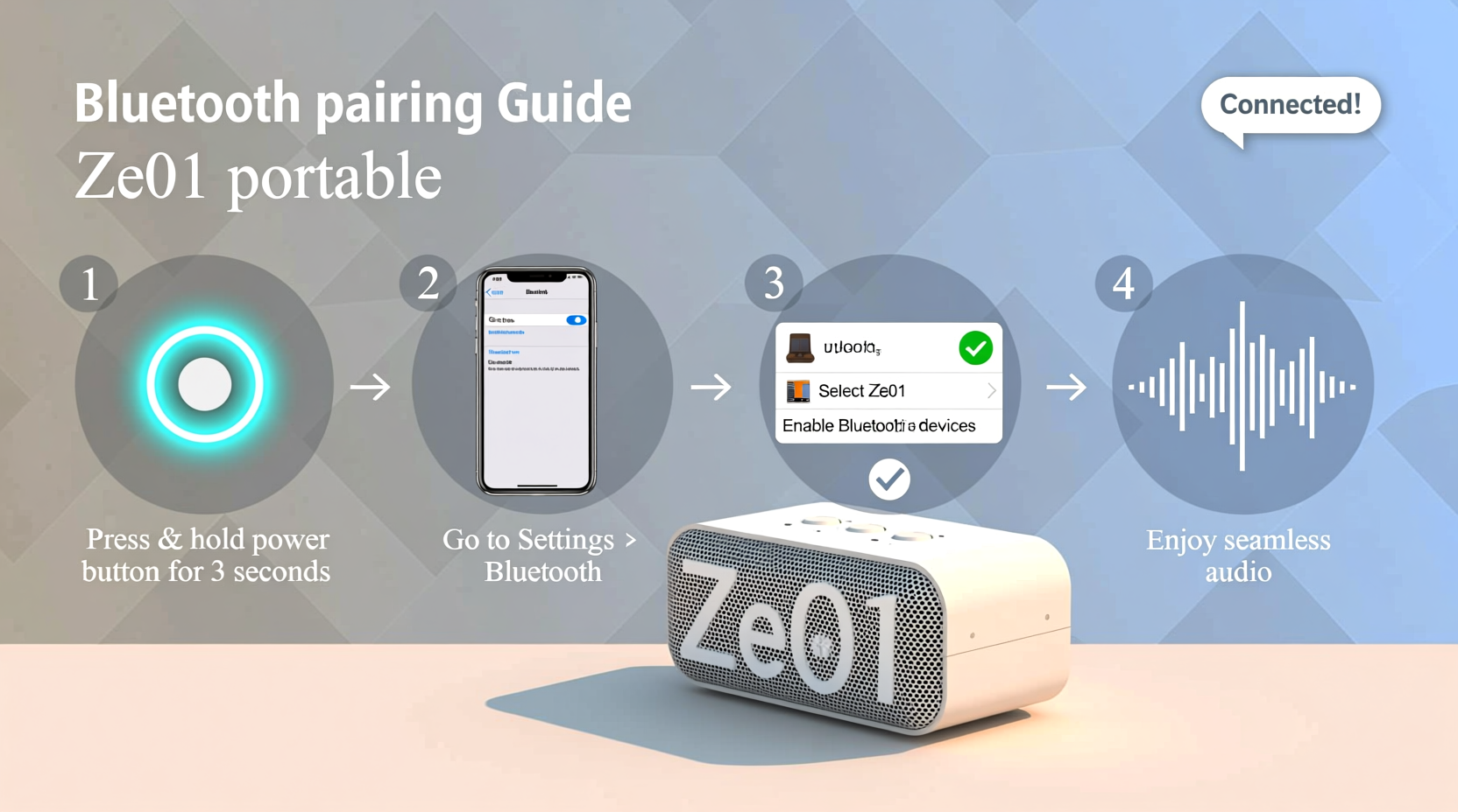 effortless steps to connect your ze01 portable speaker to bluetooth for seamless audio