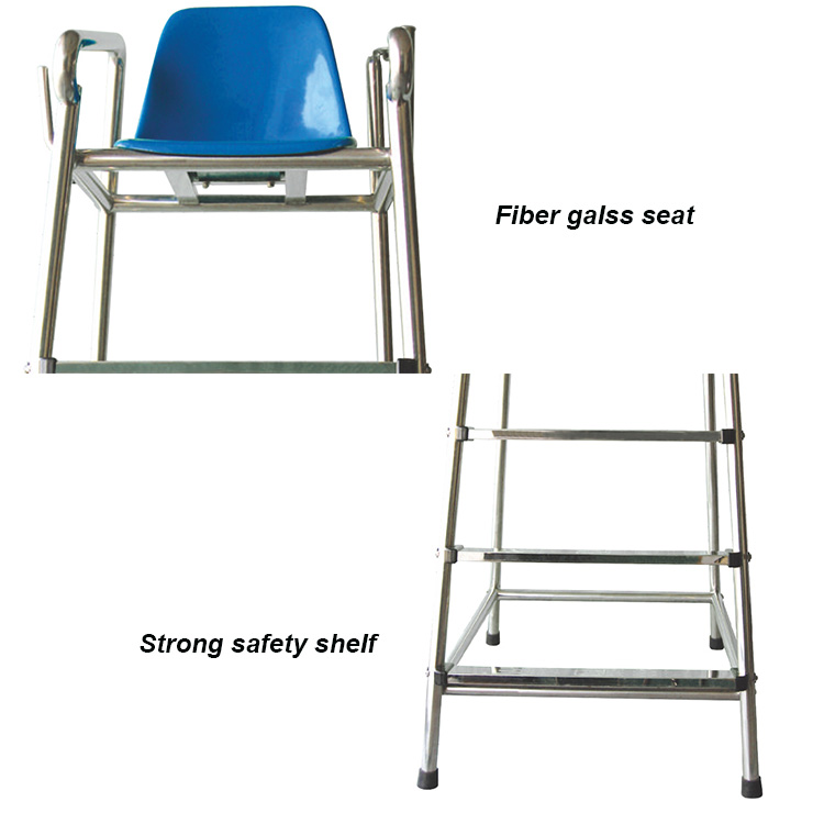 Stainless steel 304 swimming pool life guard chair Stainless steel lifesaving chair swimming pool leisure chair