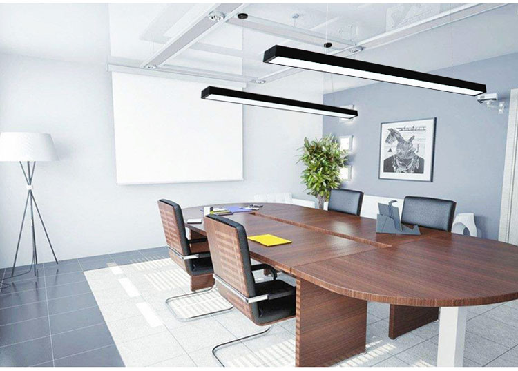 Office Kitchen Hanging Modern Iron Metal Industrial Linear LED Office Pendant Lights