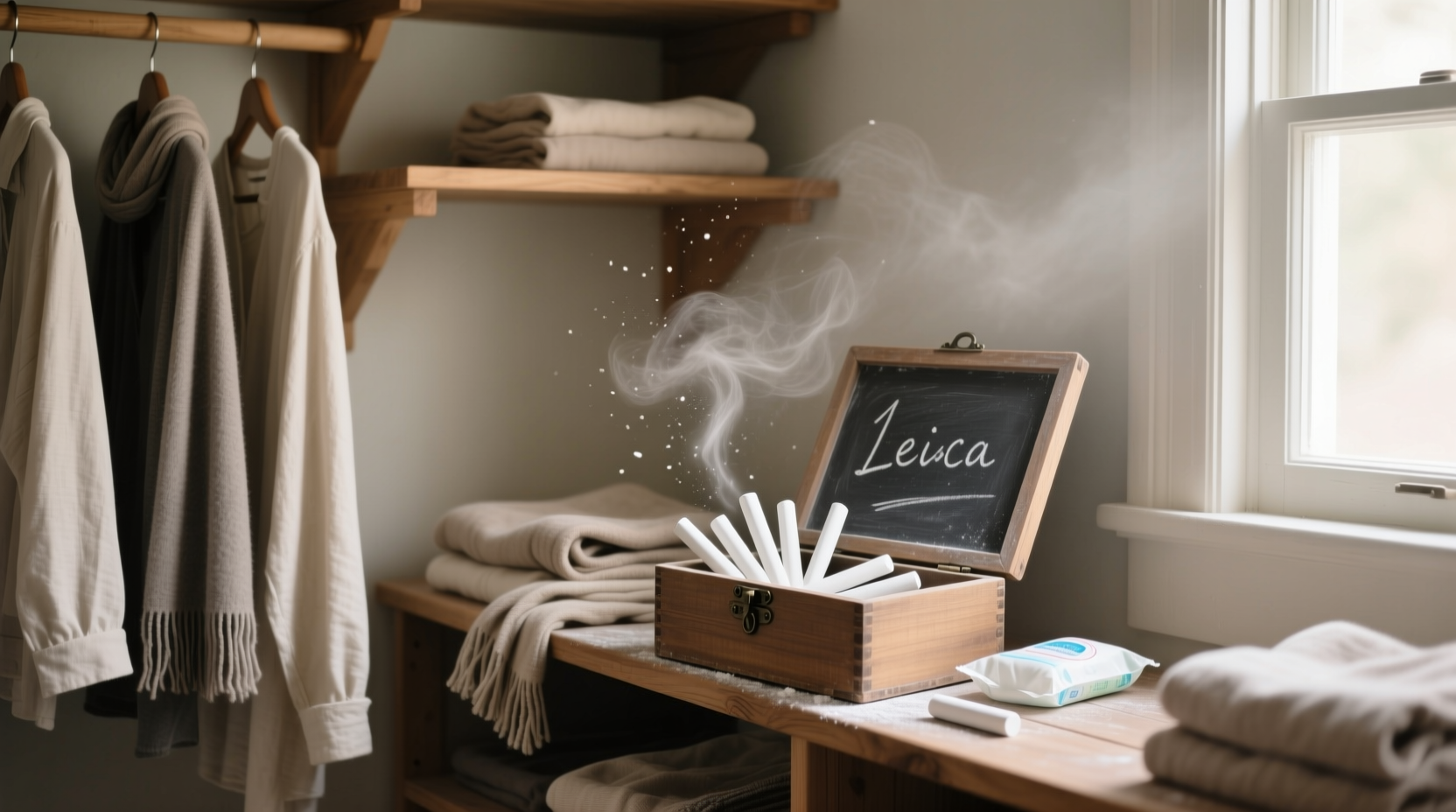 put chalk in your closet to make it smell better