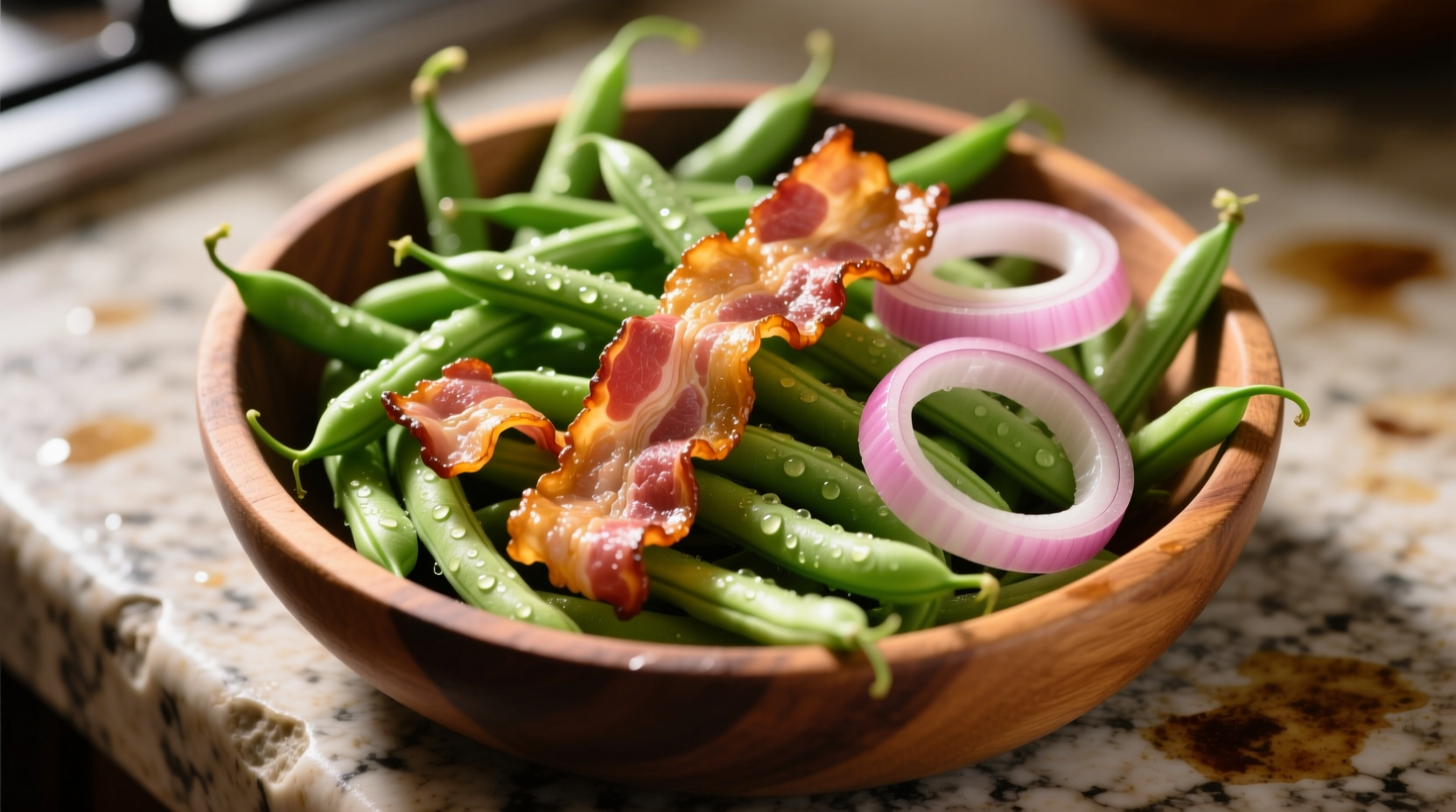 green beans bacon onion