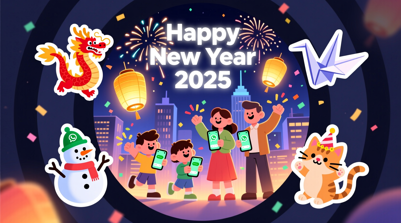 how to get whatsapp new year stickers