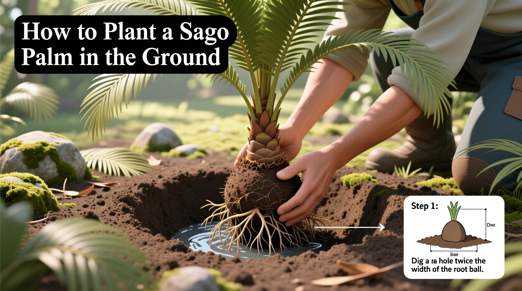 how to plant a sago palm in the ground
