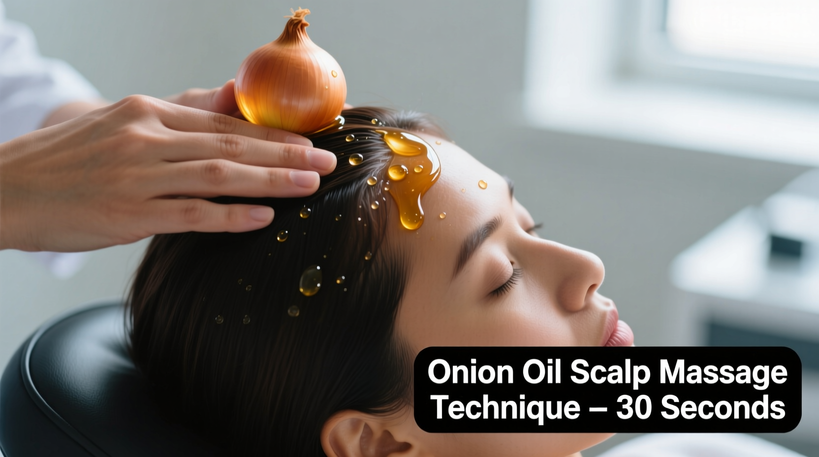 Onion oil application technique for scalp massage