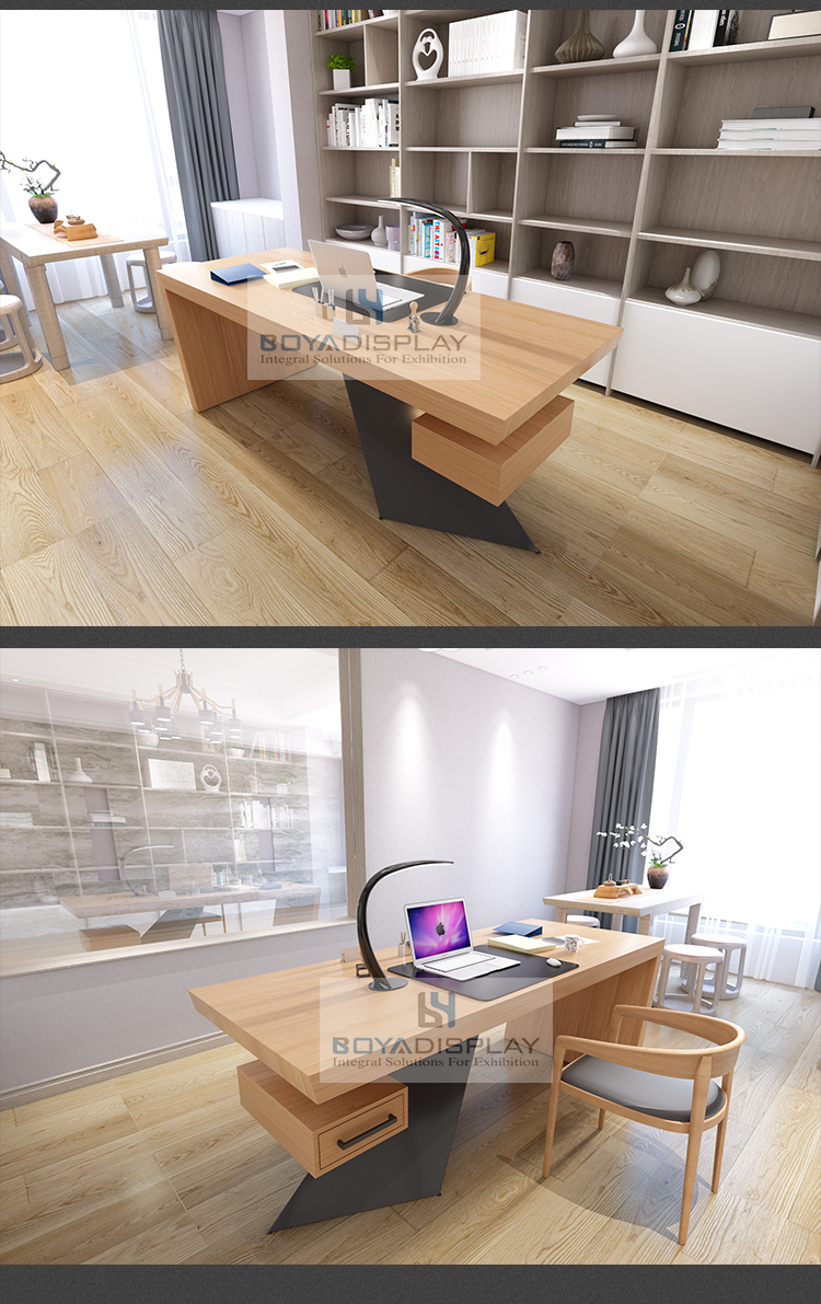Customized High wooden office table reception desk company work table
