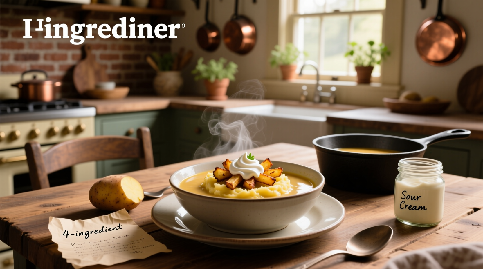 4 ingredient potato soup with hash browns