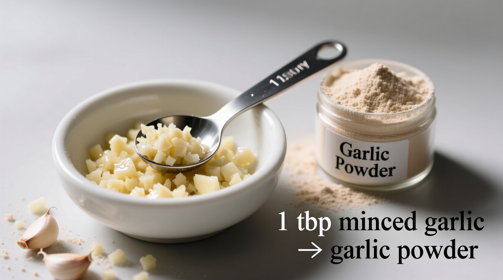 1 tbsp minced garlic to garlic powder