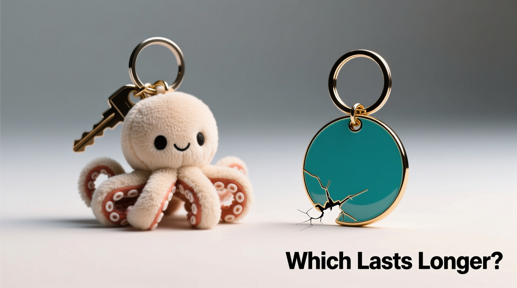 octopus plush keychain vs enamel keychain which is more durable less likely to break
