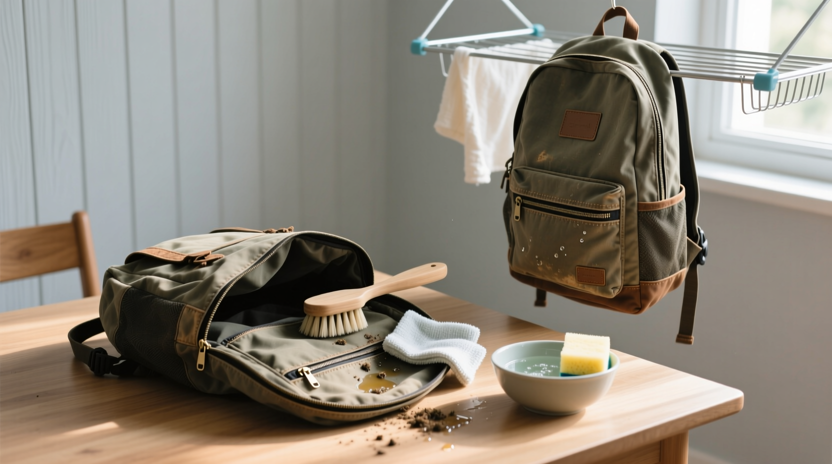 how to clean a backpack
