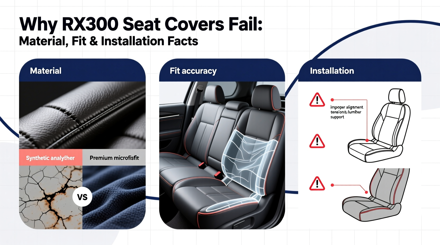 why rx300 seat covers fail