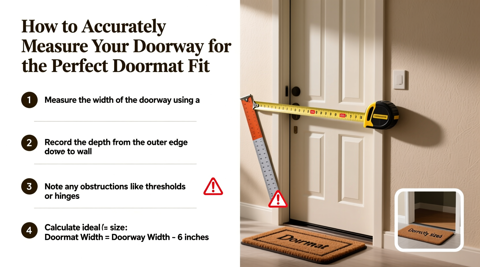 how to accurately measure your doorway for the perfect doormat fit