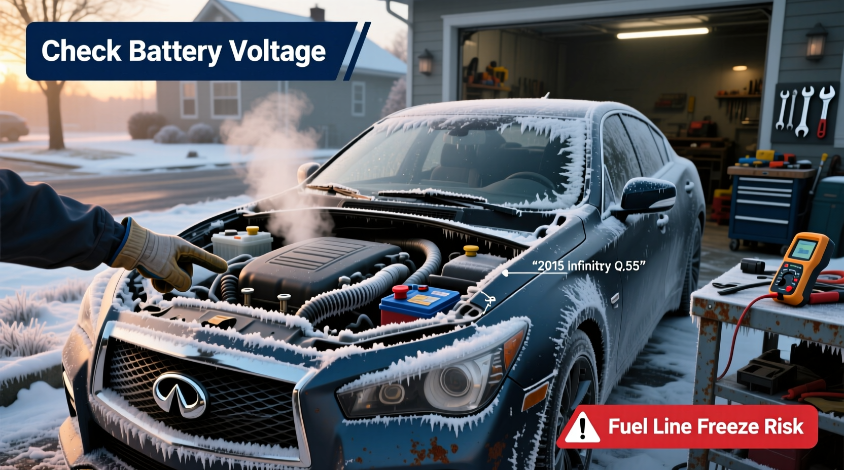 q50 2015 stall cold weather