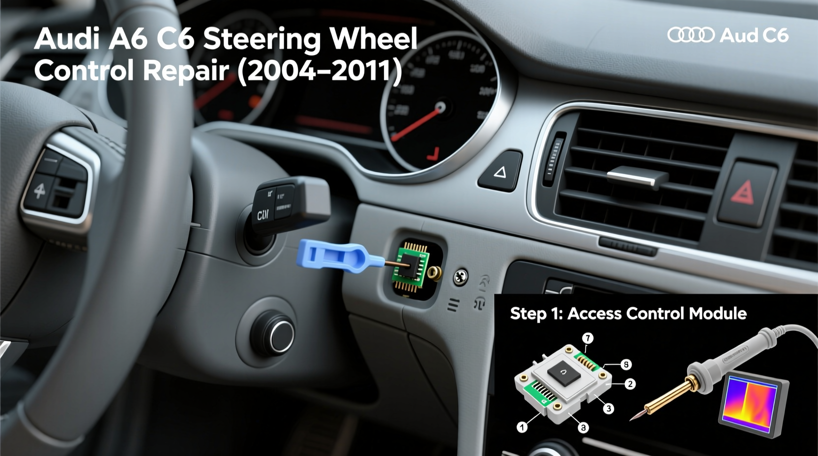 audi a6 c6 steering wheel controls fix