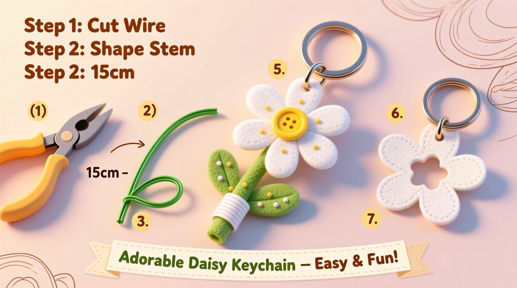 crafting a charming diy daisy flower keychain step by step guide for beginners