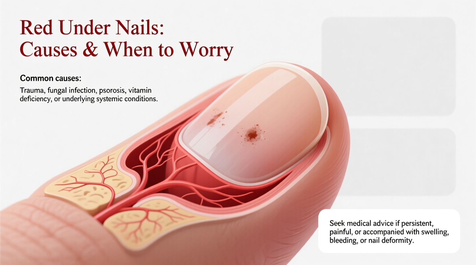 red under nails causes meaning and when to worry