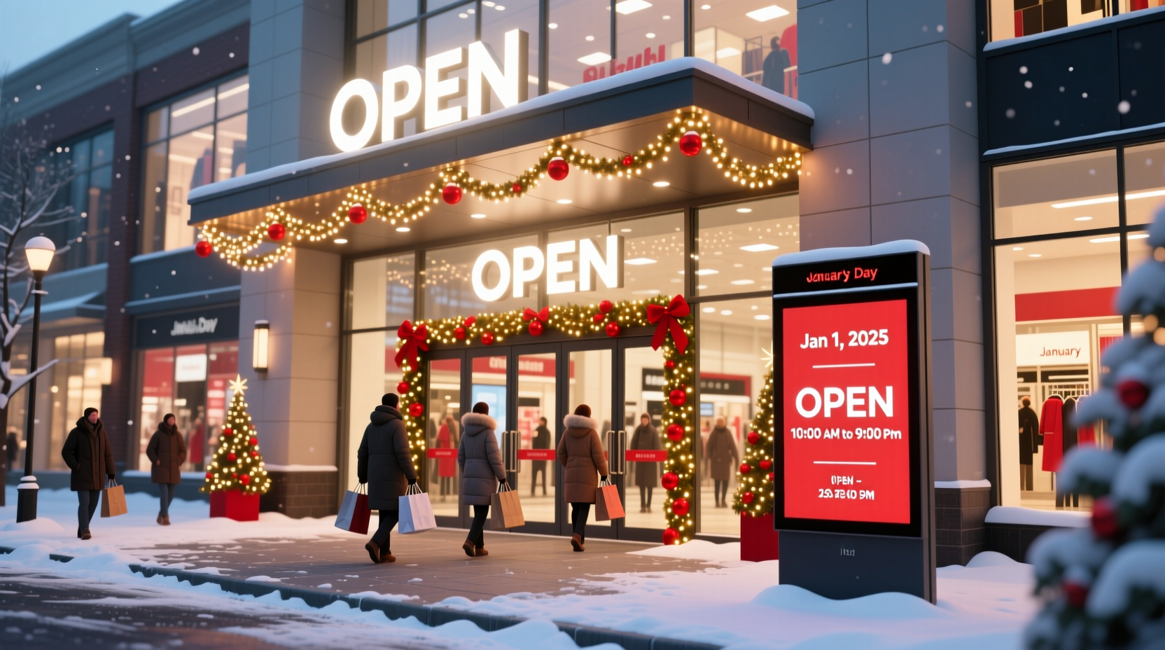 is the mall open on january 1st