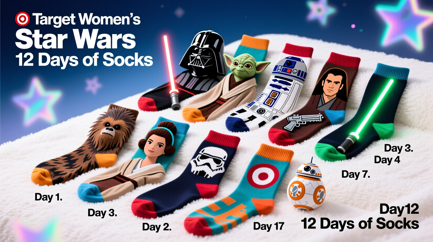target womens star wars 12 days of socks