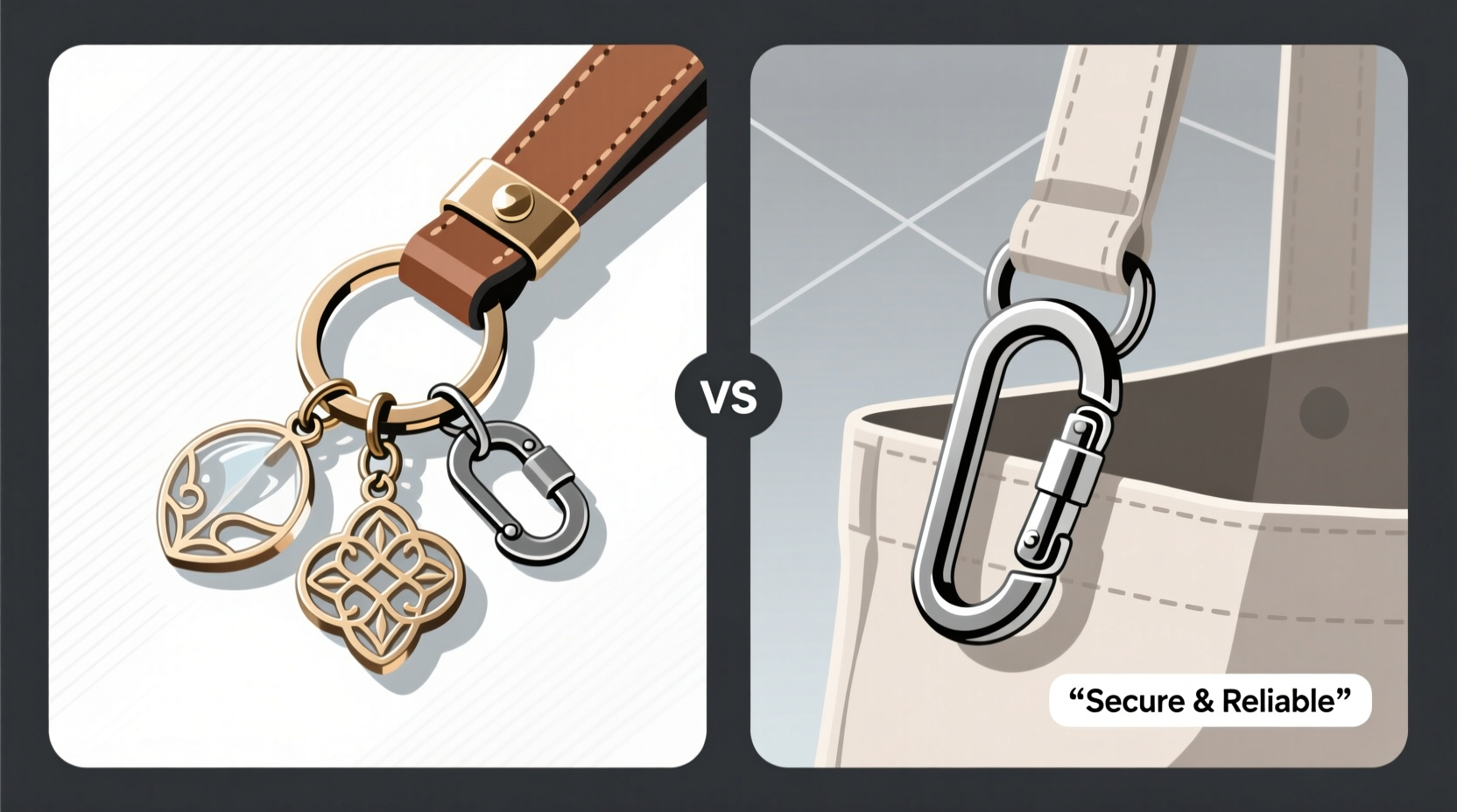 keychain bag charms vs carabiner clips are carabiners actually better for bags now