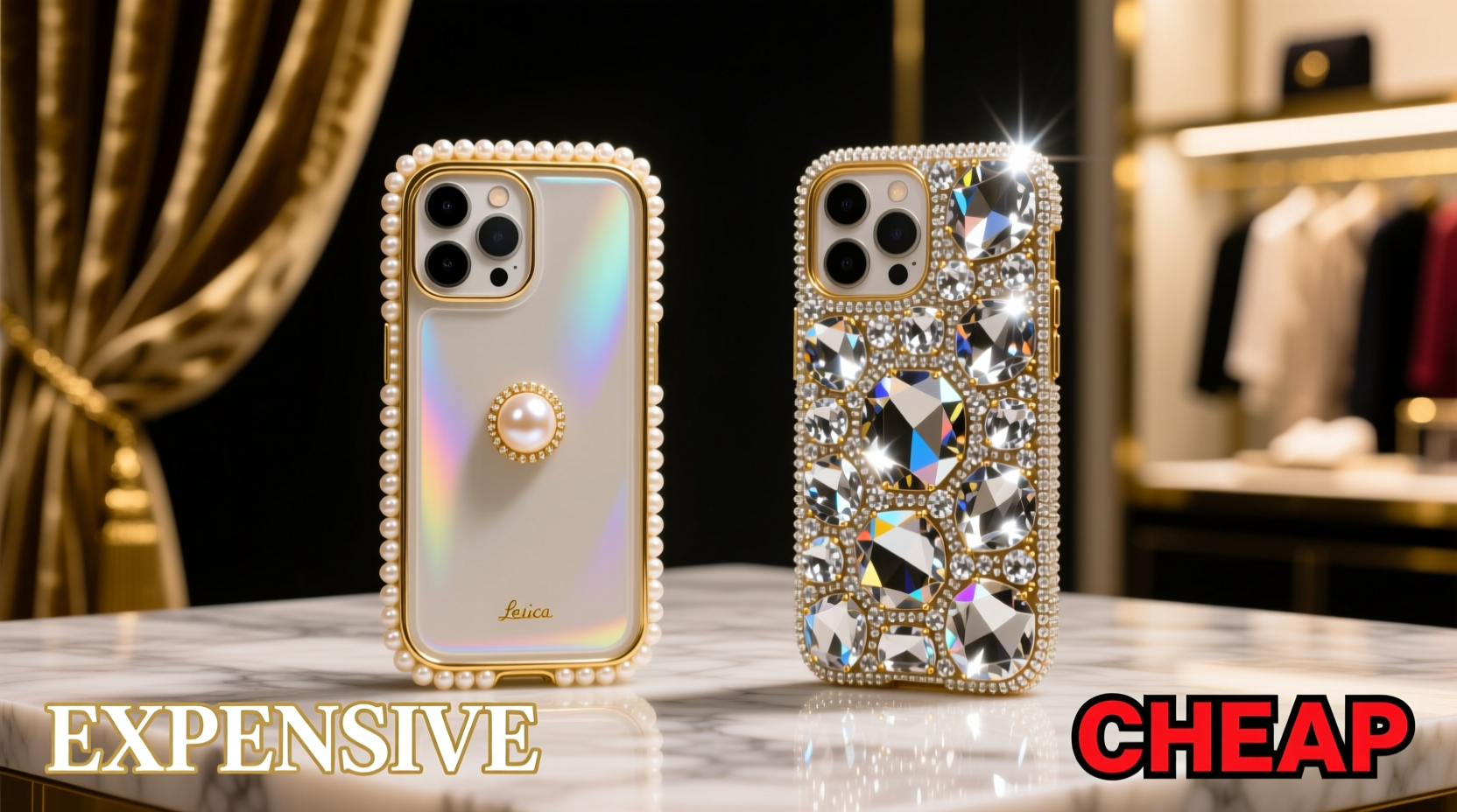 pearl vs rhinestone phone cases which screams expensive and which screams cheap