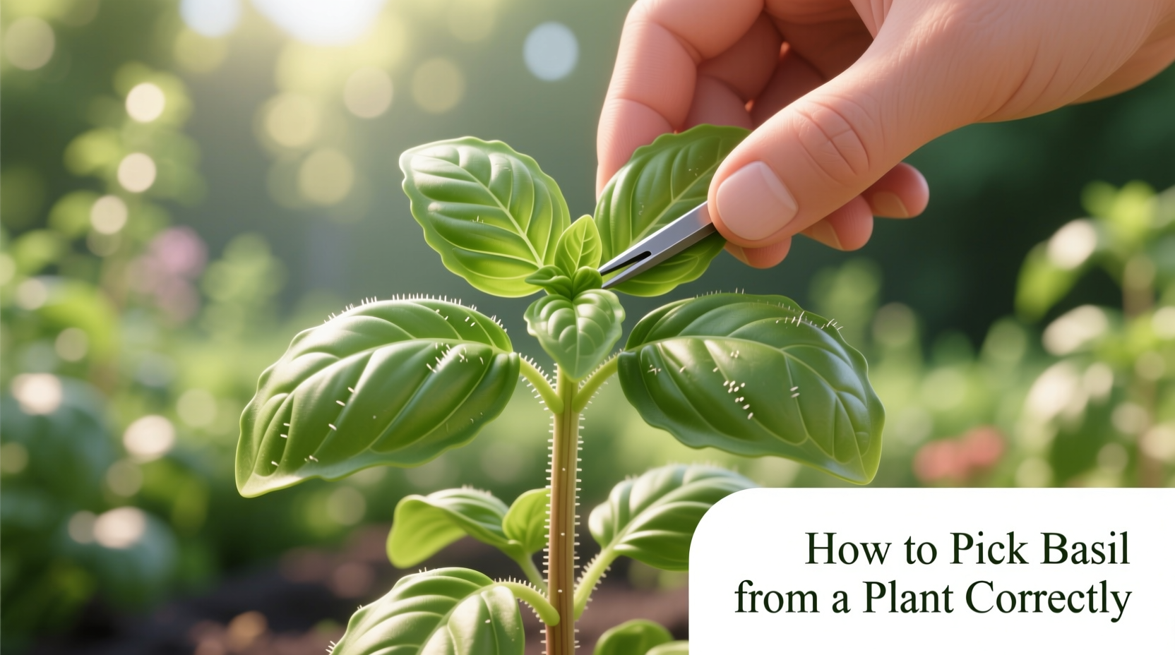 how to pick basil from a plant