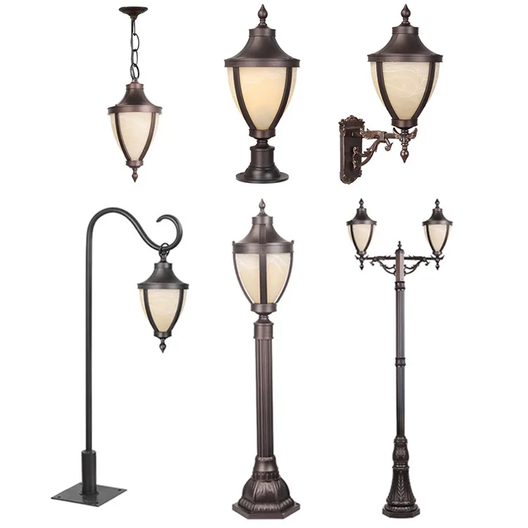 Hot sale antique vintage outdoor street lamp cast aluminum garden lamp post classic garden lights street light