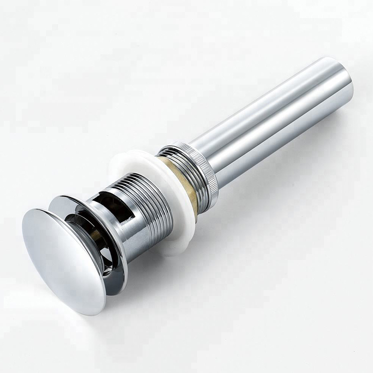 Solid Brass Chrome Bathroom Sink Faucet Pop Up Drainer Waste for Basin