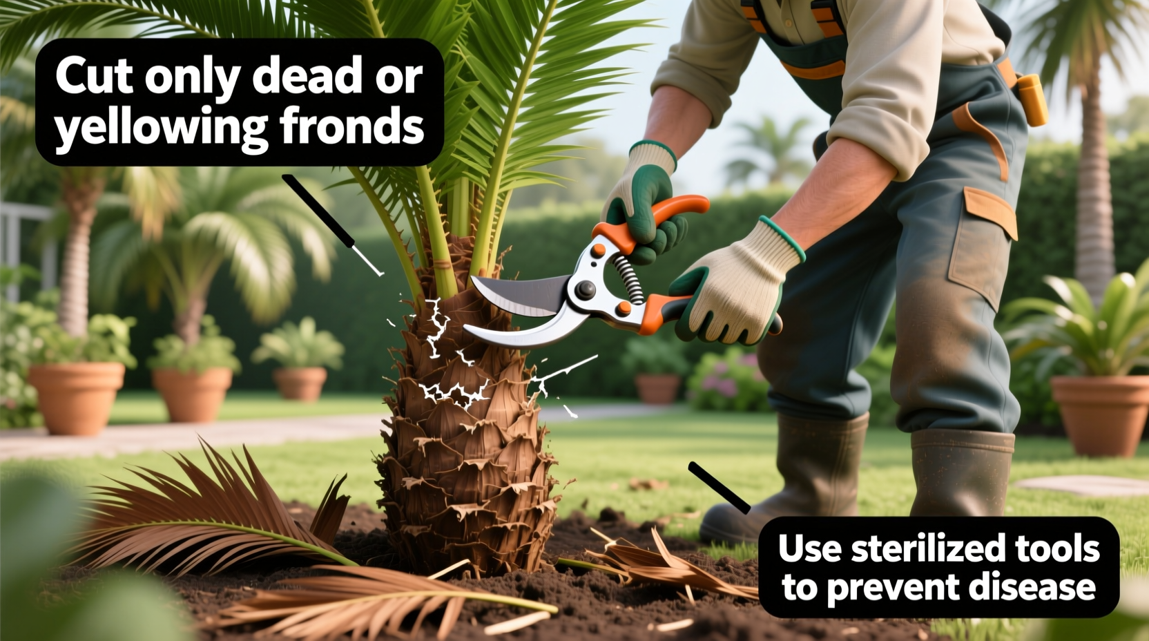 how to cut back sago palms