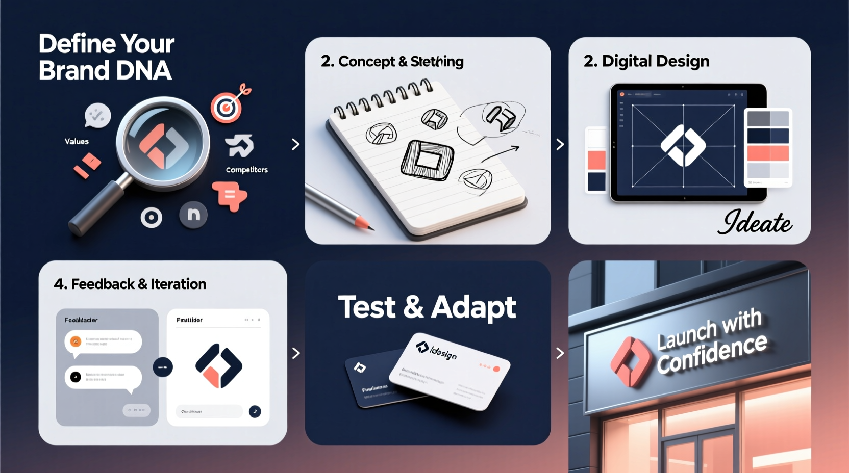 step by step guide to crafting a distinctive corporate logo that elevates your brand